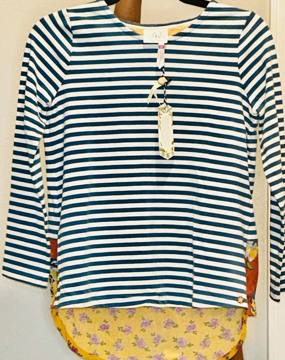 435 by Matilda Jane Clothing with Joanna Gaines Striped Floral Long Sleeve Top
